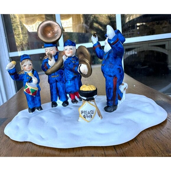 Porcelain Band Conductor Puppy Figurine Please Give Christmas Four Star Intl - Picture 1 of 12